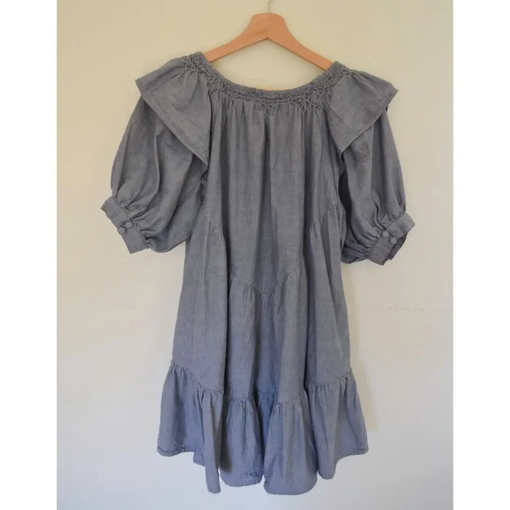 FREE PEOPLE | Amelie Denim Chambray Mini Dress - Picture 6 of 6